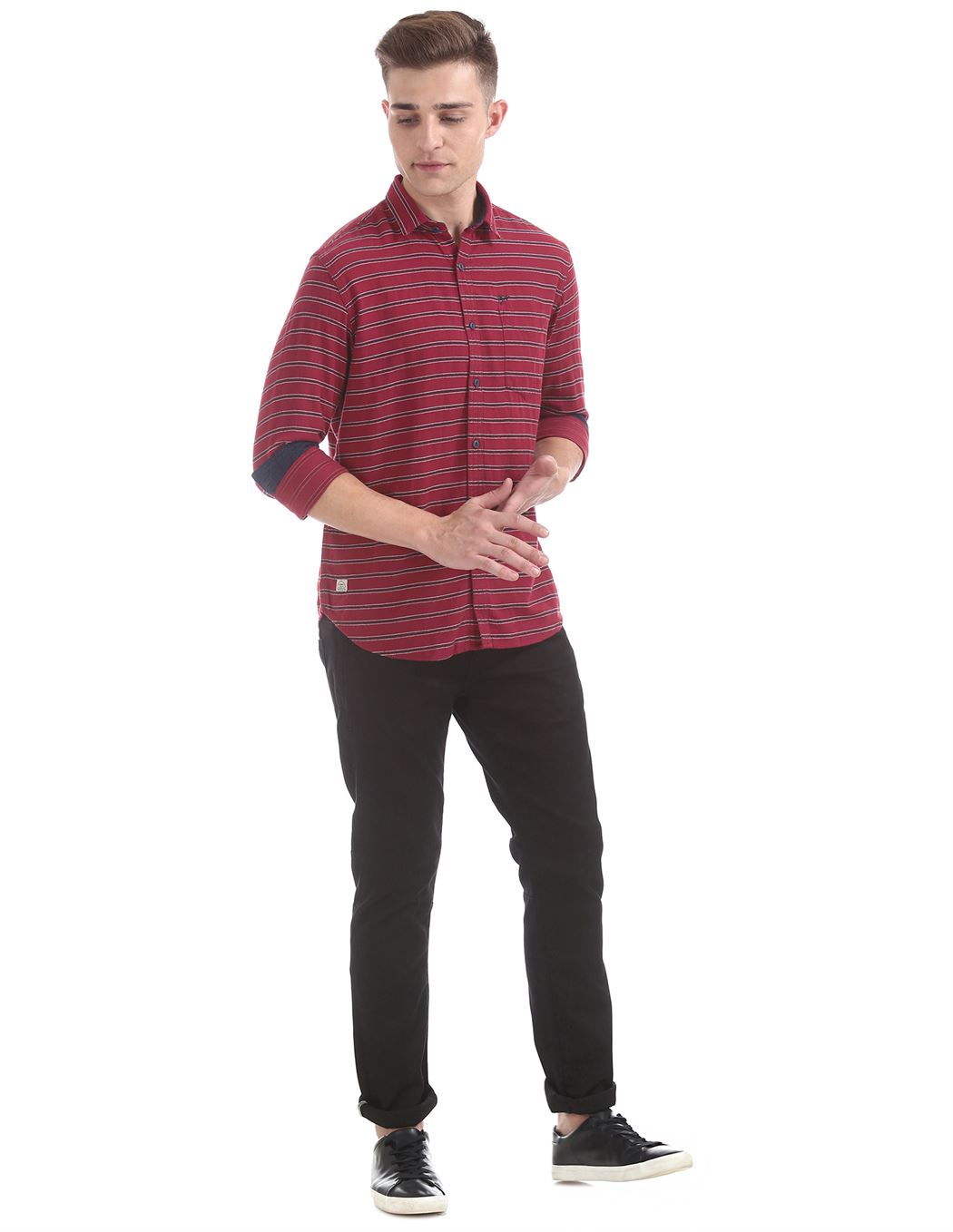 Ed Hardy Men Casual Wear Striped Shirt